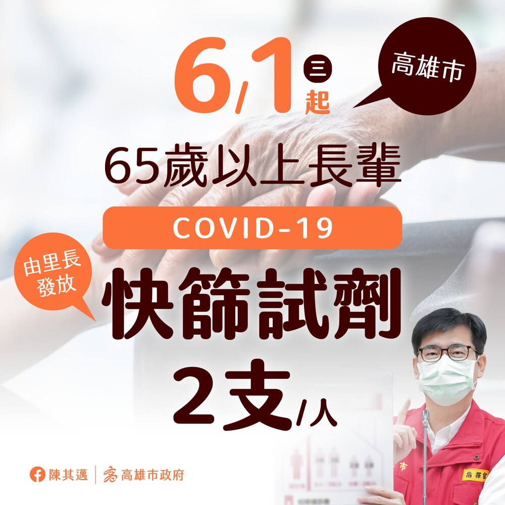 發放65歲長輩快篩試劑