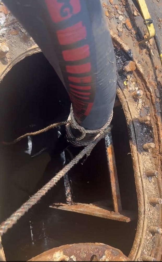 2023/08/26天使輪重油已抽出418噸 抽油作業仍持續中