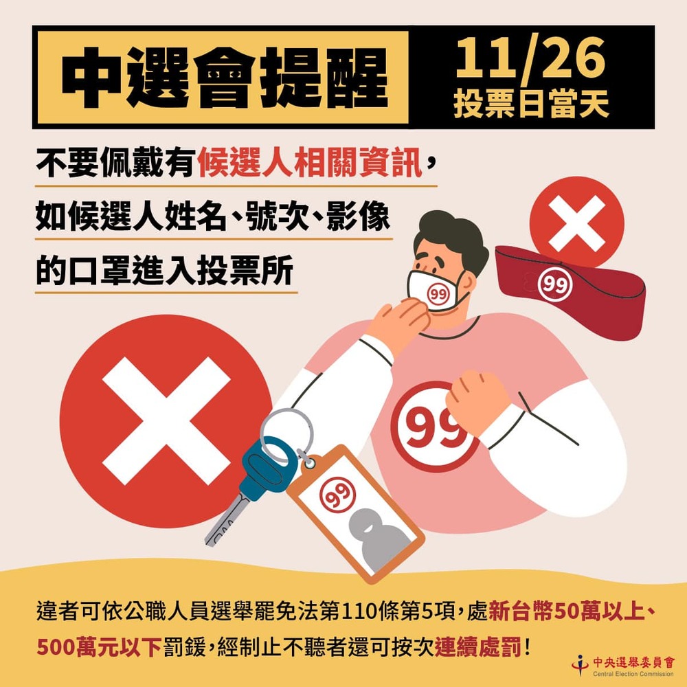 11月26日九合一大選投票須知