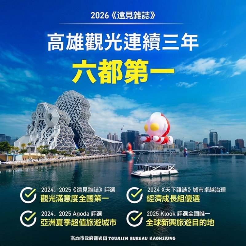 2026/05/28高雄成功打造國際港灣觀光城市　觀光滿意度連3年蟬聯六都第一