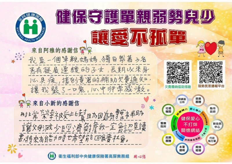 2026/07/09健保愛心專戶匯集愛心  接住單親兒少 守護弱勢 
