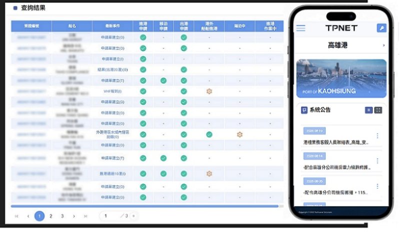 2026/09/09港務服務再升級   TPNet 2.0公開功能導入一站式資訊看板全面接軌國際